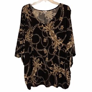 NWOT Avenue Cold Shoulder V Neck Blouse